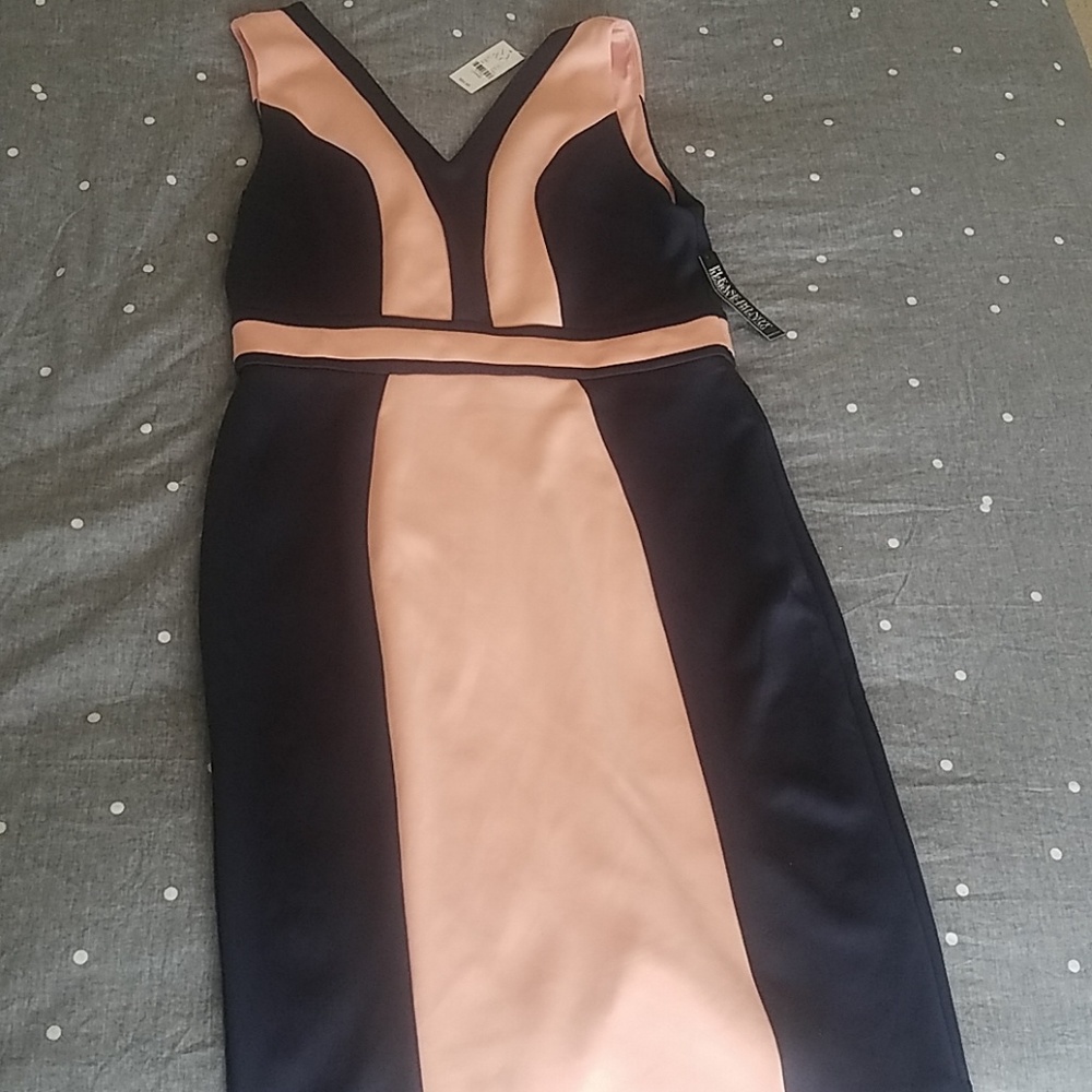 COPY - New York & Company navy and pink dress